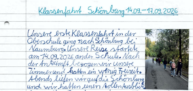 Klassenfahrt nach Schönburg